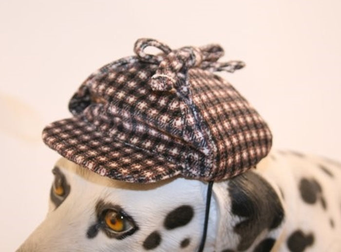 Sherlock Bones (Holmes) Tweed Cap for Dogs - Daisey's Doggie Chic