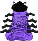 Spooky Cute Isty Bitsy Purple Plush Spider Costume for Dogs includes theme accessory - Daisey's Doggie Chic