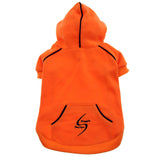 Fleece Lined Sport Sweatshirt Hoodie for Dogs in Color Bright Orange - Daisey's Doggie Chic