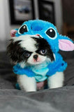 Cute Plush Blue Furry Space Alien Character Costume Pajama Coat for Dogs - Color Blue in 5 Sizes - Daisey's Doggie Chic